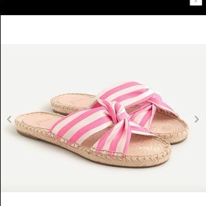 J. Crew pink stripe espadrille worn once